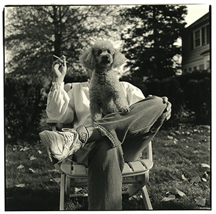 Herber Ascherman, self portrait with poodle